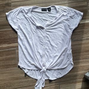 Rachel Zoe white tie shirt
